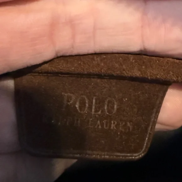 Polo by Ralph Lauren Chocolate Brown Suede Crossbody Bag with Cut Out  Design - Picture 5 of 5